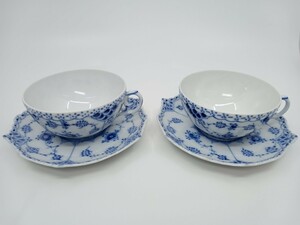 ROYAL COPENHAGEN　ロイヤルコペンハーゲン　ブルーフルーテッド　フルレース　カップ＆ソーサー２客