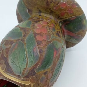 アンティーク 西洋花瓶 エナメル 被ガラス 作家刻印ありの画像7