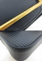 美品【CHARLES & KEITH チャールズアンドキース】 ハンドル付替 ショルダーバッグ クラッチ (レディース) 半透明 ネイビー系 ■5LG2817■_画像5