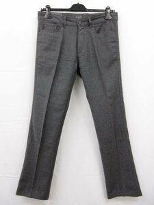 【Z Zegna ジーゼニア】 Slim Fit ウール パンツ スラックス (メンズ) size33R チャコールグレー系 5ポケット ■28MPA0473■