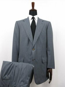 美品 【ブリオーニ Brioni】 PALATINO ウール素材 シングル2ボタン スーツ (メンズ) size52R ネイビー系 格子柄 イタリア製 ■27HR3517