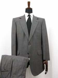 美品 【ブリオーニ Brioni】 ウール素材 シングル2ボタン スーツ (メンズ) size52 チャコールグレー ストライプ 伊製 ■27HR3512