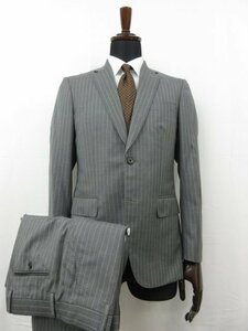 超美品 【ポールスミスロンドン Paul Smith LONDON】 SOHO ゼニア生地 2B スーツ (メンズ) M グレー系 ストライプ MK.153007 ■27RMS8291