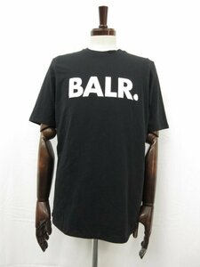 超美品 【balr ボーラー】 クルーネック ロゴデザイン♪ Tシャツ 半袖カットソー (メンズ) sizeL ブラック×ホワイト ■31MT5056■