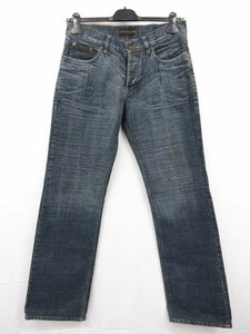 超美品 【Roberto cavalli ロベルトカヴァリ】 デニムパンツ ジーンズ (メンズ) size31 インディゴ系 5ポケット イタリア製 ■28MPA0511■