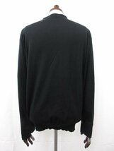 超美品【ジョンスメドレー JOHN SMEDLEY】コットン素材 Vネック ニットカーディガン (メンズ) sizeM ブラック 薄手 英国製 ■31MN4947■_画像2