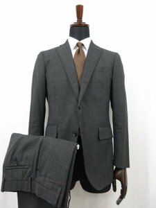 超美品 【スーツカンパニー THE SUIT COMPANY】 シングル2ボタン スーツ (メンズ) size170cm-6Drop グレー系 織柄 AJT301 ■28RMS8337■