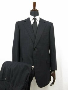 黄綬褒章 【TAILOR TAKEUCHI 竹内幸雄】 カシミヤ混 2ボタン オーダースーツ (メンズ) 50～52相当 ネイビー ストライプ■27RMS8388