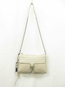 未使用【REBECCA MINKOFF レベッカミンコフ】 シボレザー 2WAYショルダーバッグ クラッチ (レディース) ストーン 淡いグレージュ ■5LG2832