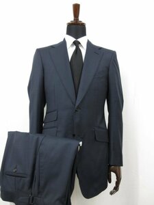  super-beauty goods [ Alfred Dunhill ] BELGRAVIA lining silk .2 button suit ( men's ) 48/50 navy series navy blue plain Italy made #27HR3568