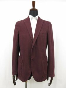 定価115.500円 未使用【モンテドーロ MONTEDORO】632069 M456B 226 2B カシミアコットンドリルジャケット(メンズ)44 ボルドー系■17SLJ0343