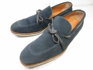 [porupetaPOLPETTA] Loafer туфли без застежки замша кожа джентльмен обувь ( мужской ) size42 темно-синий серия #30MZA5009#