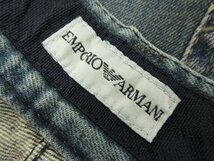 美品 【エンポリオアルマーニ EMPORIO ARMANI】J28 ペイント加工 ワイドデニム ジーンズ(メンズ) size34 インディゴブルー 伊製■28MPA0504_画像9