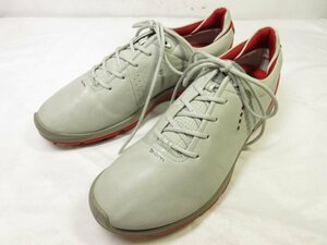 超美品 【エコー ecco】 ゴルフシューズ レザー 紳士靴 (メンズ) size41 ライトグレー系 ■30MZA5063■