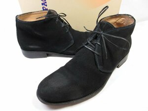 美品 【IL CAMPAGO イルカンパゴ】スエードレザー チャッカブーツ 外羽根 紳士靴 (メンズ) size41 ブラック ■30MZA5153■