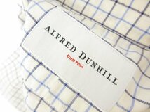 超美品 【アルフレッドダンヒル ALFRED DUNHILL】 CUSTOM コットン素材 ボタンダウン チェック柄 長袖シャツ (メンズ) S 青系 ■31MK3034■_画像7