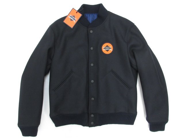 定価154.000円 未使用【ドッピアアー×スローウエア】79J021 SW831 820 ワッペン 中綿入ブルゾン スタジャン(メンズ)48 紺 伊製■17SLJ0158