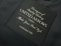 超美品 【UNITED ARROWS ユナイテッドアローズ】 コットン×絹混 2B スーツ (メンズ) 44 ブラック ストライプ織 1121-111-0345 ■27RMS8456_画像8