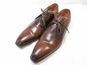 美品 【NAPOLITANO RACHELE ナポリターノラケーレ】 レザー メダリオン 外羽根 紳士靴 (メンズ) size6.5 ブラウン系 ■30MZA5305■