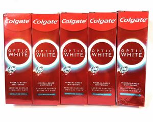 新品未使用箱入 新商品 Colgate OPTIC WHITE 100gx5本 コルゲート ミネラル ホワイトニング 歯磨き粉 