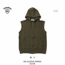 RUDE GALLERY★ルードギャラリー★ノースリーブパーカー★4(L)★NO SLEEVE PARKA★ジップアップパーカー★オリーブ★OLIVE_画像1