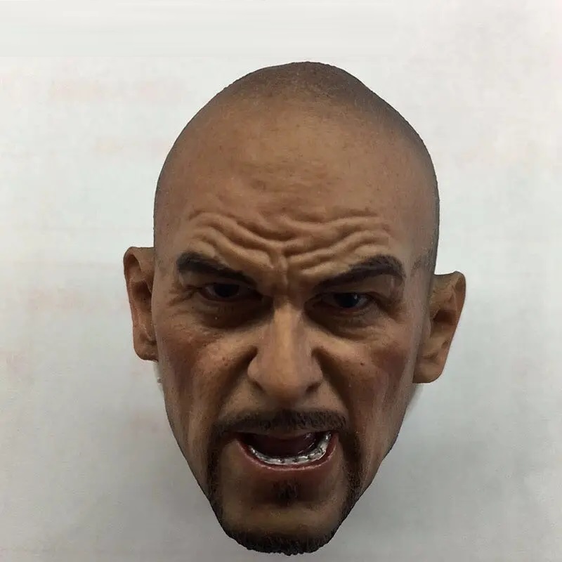 1/6 Universal Custom Action Figure Replacement Head Skinhead Roaring Handsome Male Alphaat PVC 12 inch Custom Head H001, doll, Character Doll, Custom Doll, others
