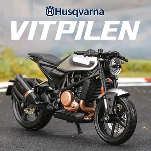 調整価格 ★ ミニカー バイク 合金 1/18スケール ハスクバーナ VITPILEN 701 ★ ミニチュア オート プラスチック ブラック シルバー G488