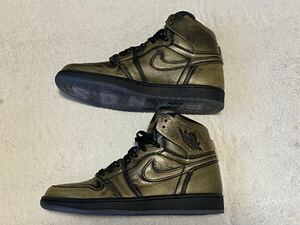 日本未発売　NIKE AIR JORDAN 1 RETRO HIGH OG WINGS BLACK/BLACK-METALLIC GOLD US10 28.0cm 新品未使用