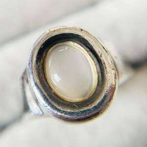 美品　天然ムーンストーン　925シルバー銀製　指輪リング　サイズ約＃12　No.5812