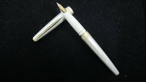 ▲▽PILOT パイロット 万年筆 ペン先 18K-750　ホワイトシルバー×ゴールド△▼