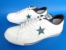 13738■美品 CONVERSE ONESTAR J MADE IN JAPAN コンバース ワンスター 日本製 白 緑 71/2 26_画像1