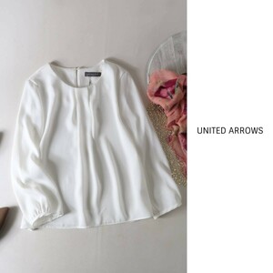 新品☆ユナイテッドアローズ UNITED ARROWS☆洗える ポリエステルサテン ブラウス フリーサイズ☆M-S 1474