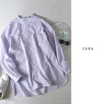 ザラ ZARA☆洗える 綿100％ バンドカラーシャツ Lサイズ☆A-O 1628_画像1