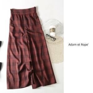 1.5万☆アダムエロペ Adam et Rope'☆洗える ウエストゴム ベルト付き リネンライクイージーパンツ 38サイズ 日本製☆M-B 1337