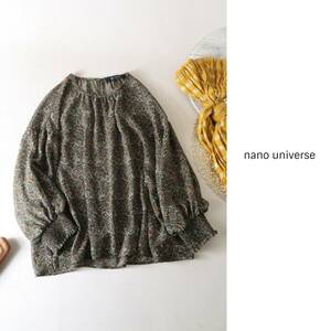 1.2万☆超美品☆ナノ ユニバース nano universe☆洗える ペイズリー柄ブラウス フリーサイズ☆M-S 1552