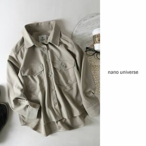 新品☆ナノ ユニバース nano universe☆洗える オーバーサイズ カットジョーゼットシャツブルゾン 36サイズ☆C-K 1111