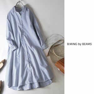  super-beauty goods * Beams BEAMS*... stripe shirt One-piece M size *C-K 1616