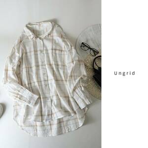 アングリッド Ungrid☆洗える 綿100% ビッグルーズチェックシャツ フリーサイズ☆A-O 1056