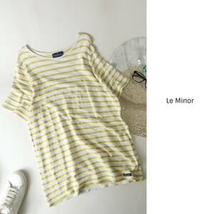 ルミノア Le Minor☆フランス製☆コットンリネン混 ビッグシルエットTシャツ 0サイズ フランス製☆C-K 4629
