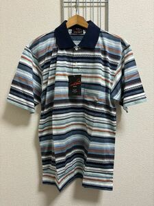  new goods ( tag attaching )[Arnold Palmer] Arnold Palmer polo-shirt with short sleeves border pattern M Y2879