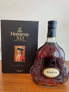 ヘネシー XO 箱付 クリアボトル Hennessy 黒キャップ