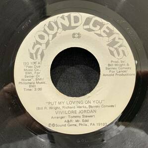 【EP】Vivilore Jordan - Put My Loving On You / Pickin’ Up Where She Left Off 1975年USオリジナル Sound Gems SG 106 の画像1