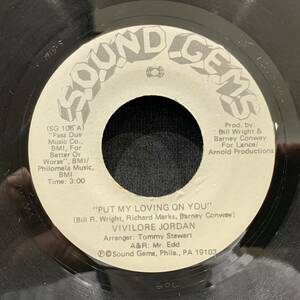 【EP】Vivilore Jordan - Put My Loving On You / Pickin’ Up Where She Left Off 1975年USオリジナル Sound Gems SG 106 