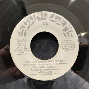 【EP】Vivilore Jordan - Put My Loving On You / Pickin’ Up Where She Left Off 1975年USオリジナル Sound Gems SG 106 の画像2