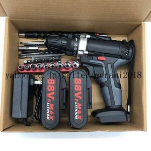 1 jpy electric driver multifunction lithium battery *2 piece with charger electric drill driver rechargeable regular . rotation switch length .. regular reverse switch 29 point set red attaching new goods 