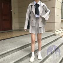 卒業式 小学校 女子 スーツ 卒服 袴大学 3点セット プリーツスカート スクール 制服 スカート発表会 チェック柄 無地 入学 高校生 Mサイズ_画像9