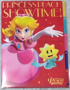 新品未開封　プリンセスピーチ Showtime! タブ付き5ポケットクリアファイル