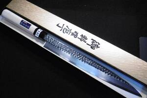  銀次郎作 厚手造り 安来青鋼本刃付 230mm刃 刺身包丁 新品 no323