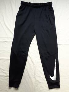 NIKE Nike Dri FIT HBR tapered fleece jersey long pants size L black beautiful goods AJ7774