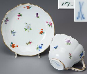 [.]Meissen Meissen ... маленький цветок чайная чашка & блюдце с ящиком 